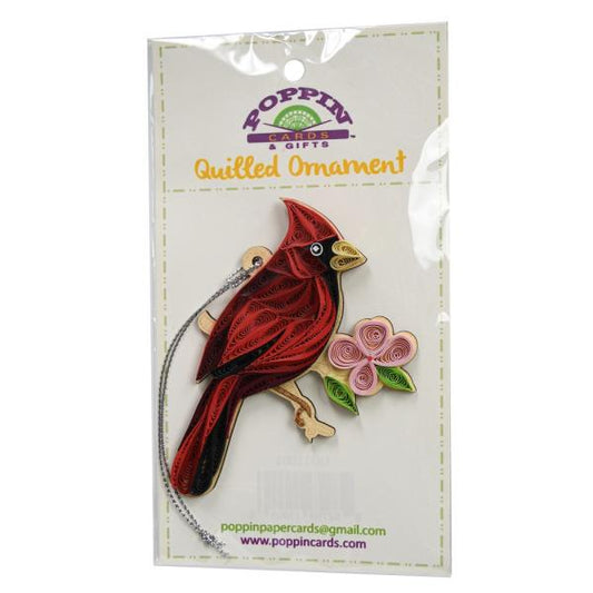 Décoration de cardinal en bois