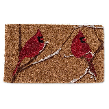 Tapis Cardinal sur branche enneigée
