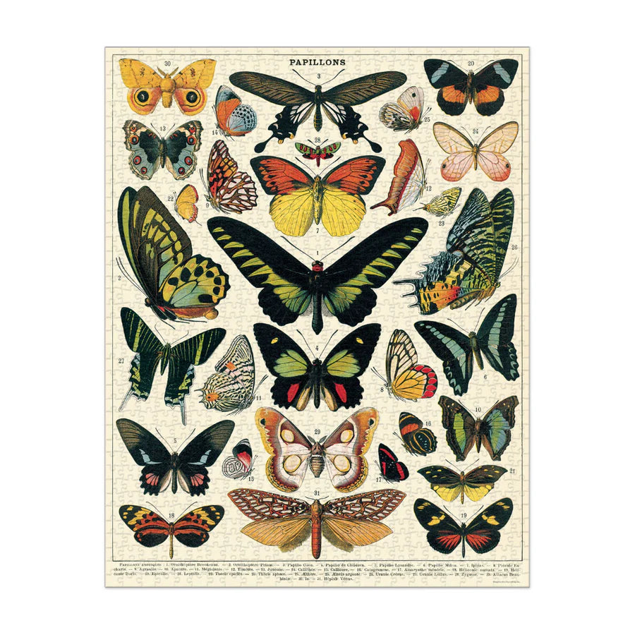 Casse-tête 1000 morceaux - Papillons à l'ancienne
