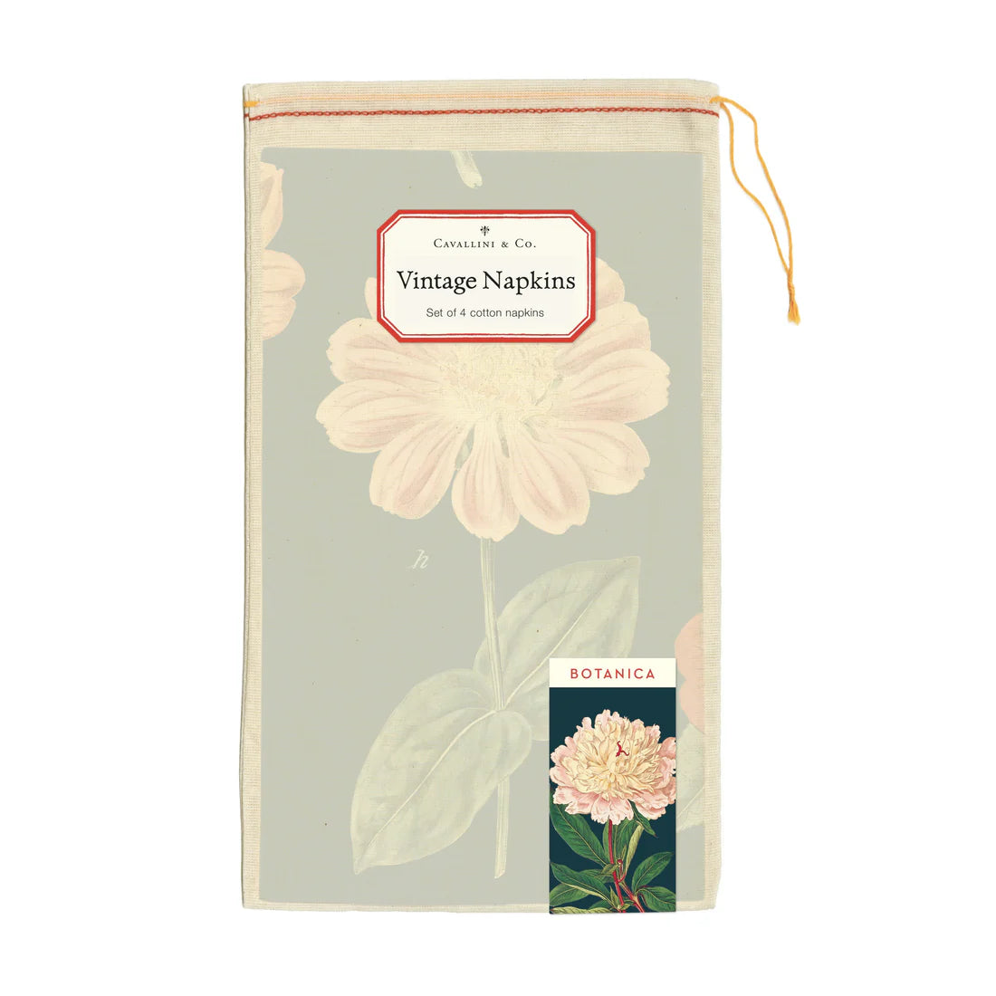 Serviettes de table (4) avec fleurs à l'ancienne
