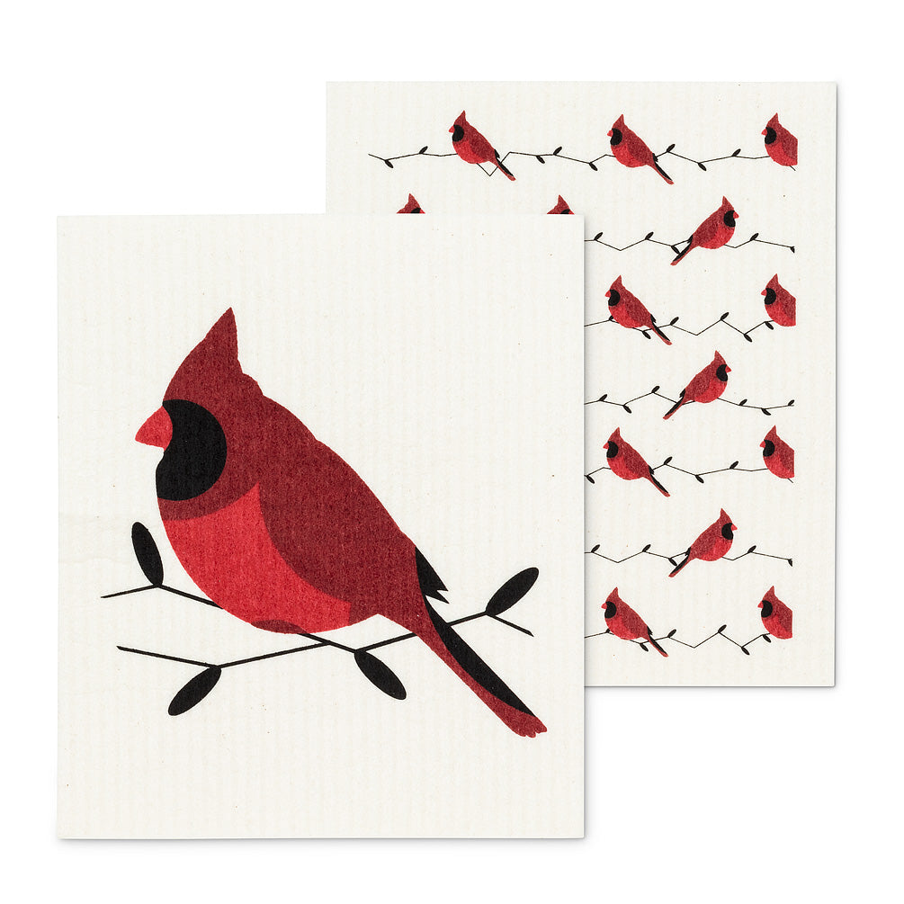 Lavette suédoise avec Cardinal - Ensemble de 2