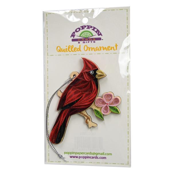 Décoration de cardinal en bois