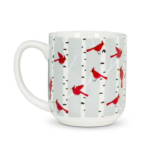 Tasse cardinaux et bouleaux