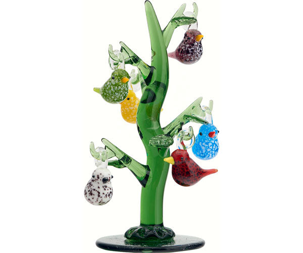 Arbre en verre - 6 oiseaux