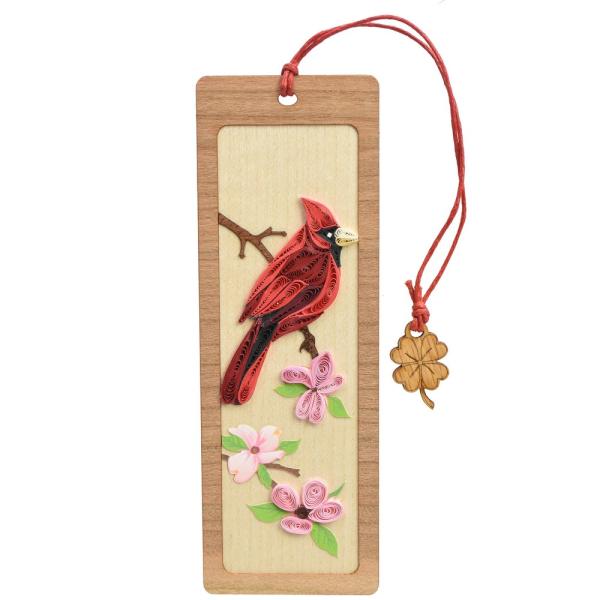 Marque-page en papier roulé - Cardinal mâle