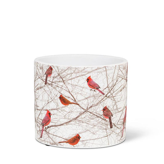 Petit cache-pot « Cardinaux dans les branchages »