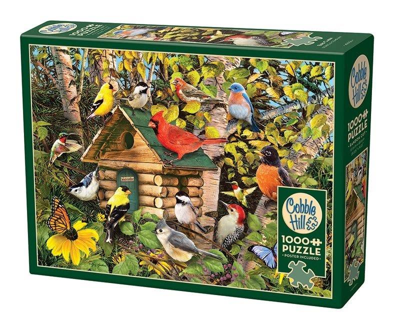 Casse-tête 1000 morceaux - Nichoir bois rond - automne