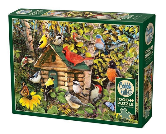 Casse-tête 1000 morceaux - Nichoir bois rond - automne