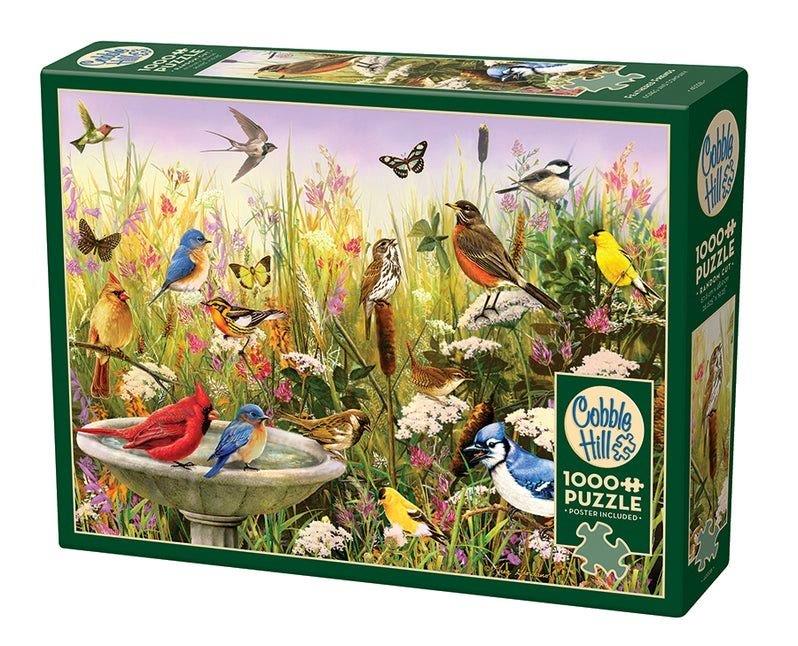 Casse-tête 1000 morceaux - Oiseaux de prairie et bain