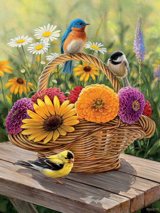 Casse-tête 35 morceaux - Oiseaux et panier