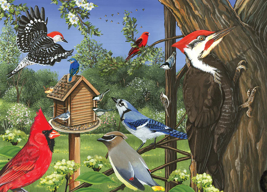 Casse-tête 35 morceaux - Oiseaux à la mangeoire