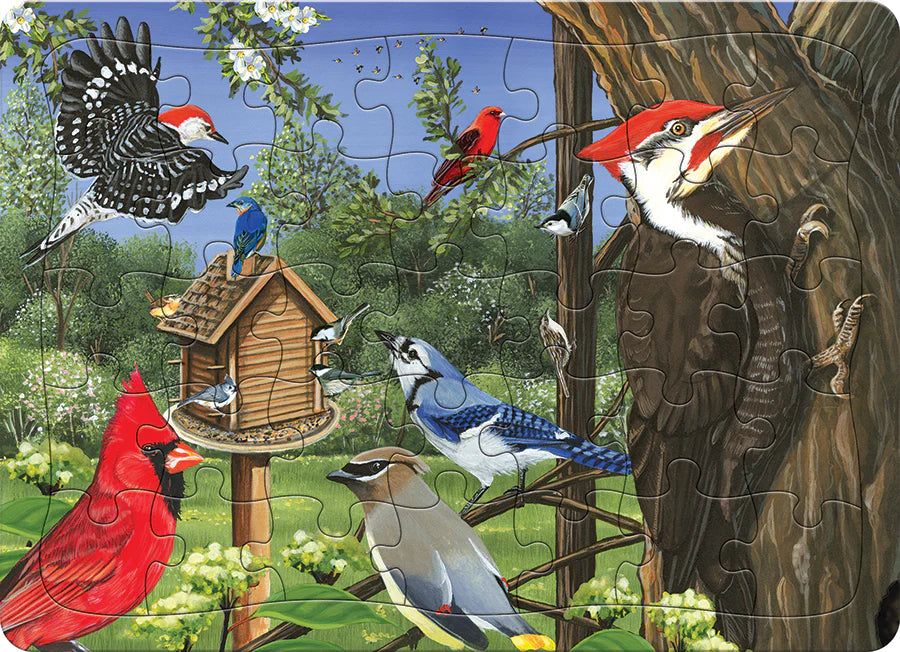 Casse-tête 35 morceaux - Oiseaux à la mangeoire