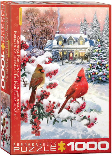 Casse-tête 1000 morceaux - Couple de Cardinaux