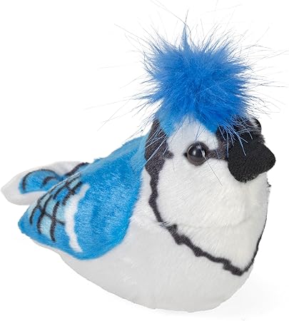Geai bleu en peluche avec chant