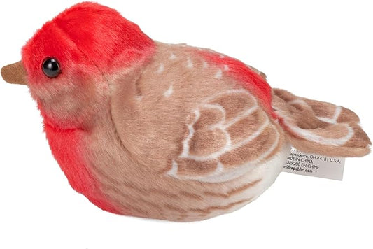 Roselin familier en peluche avec chant