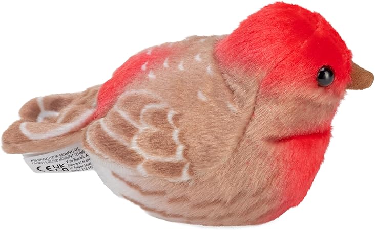 Roselin familier en peluche avec chant