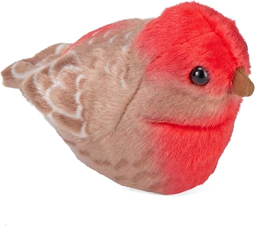 Roselin familier en peluche avec chant