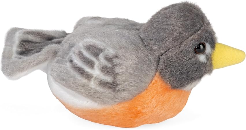 Merle d'Amérique en peluche avec chant