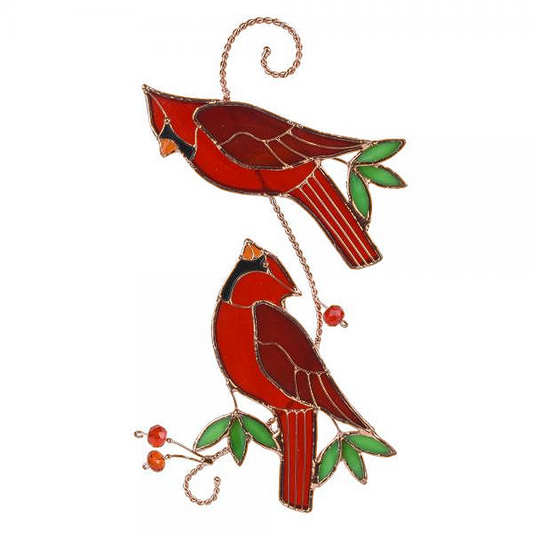 Vitrail deux cardinaux