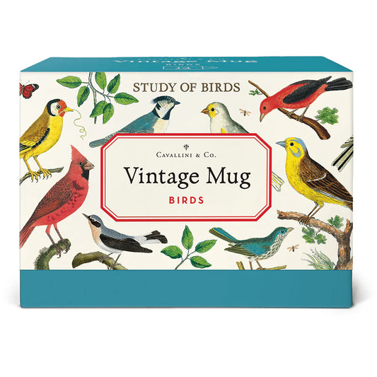 Tasse avec oiseaux à l'ancienne