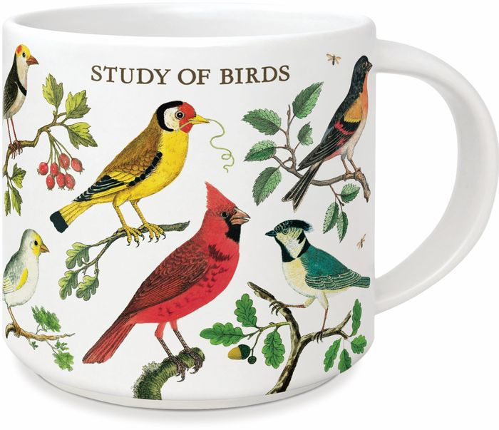 Tasse avec oiseaux à l'ancienne