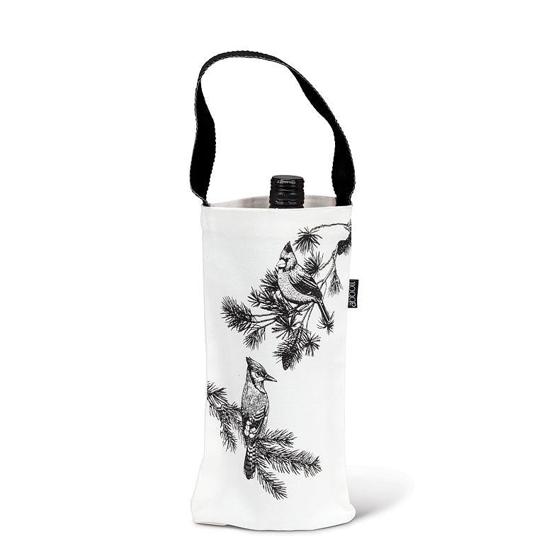 Sac à bouteille de vin avec oiseaux