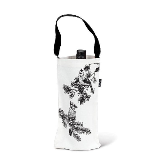 Sac à bouteille de vin avec oiseaux
