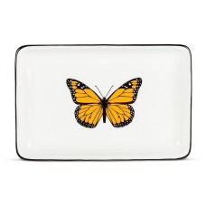 Assiette rectangulaire papillon