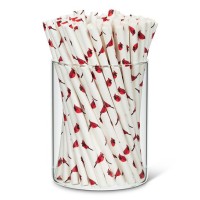 Cardinal Paper Cocktail Straws