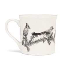 Black and white bird mug