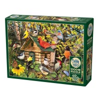 Puzzle 1000 pieces - Fall log cabin nest box