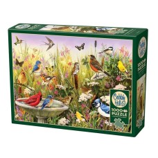 Puzzle 1000 pieces - Prairie birds and bird bath
