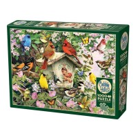 Puzzle 1000 pieces - White next box and cardinals