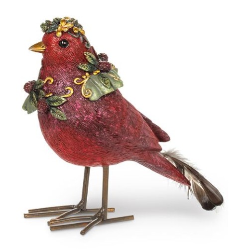 Oiseau en bois siffleur rouge - Artisan du Jura