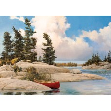 Puzzle 500 pieces - Pine Trees and Canoe